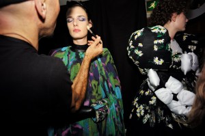 Backstage at Richard Quinn RTW Spring 2020