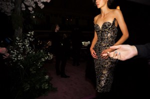 Backstage at Richard Quinn RTW Spring 2020