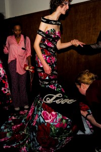 Backstage at Richard Quinn RTW Spring 2020