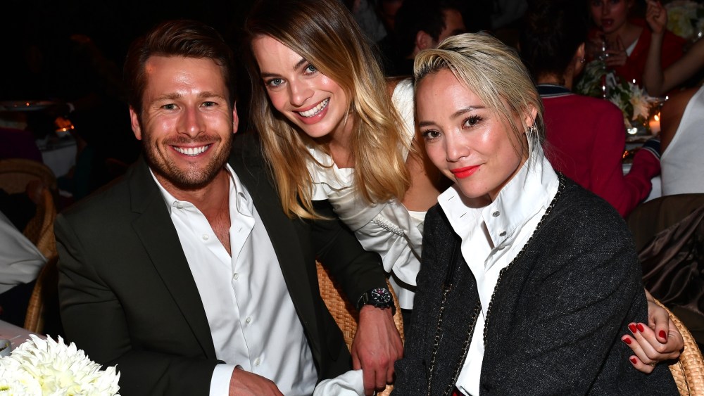 Glen Powell, Margot Robbie and Pom Klementieff
