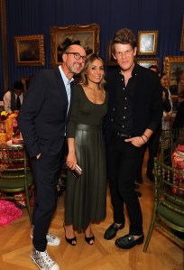 LONDON, ENGLAND - SEPTEMBER 16: (L-R) Gianluca Longo, Narmina Marandi and Wes Gordon attend the launch of Cabana x Carolina Herrera Tabletop collaboration at the The Wallace Collection on September 16, 2019 in London, England. Pic credit: Dave Benett