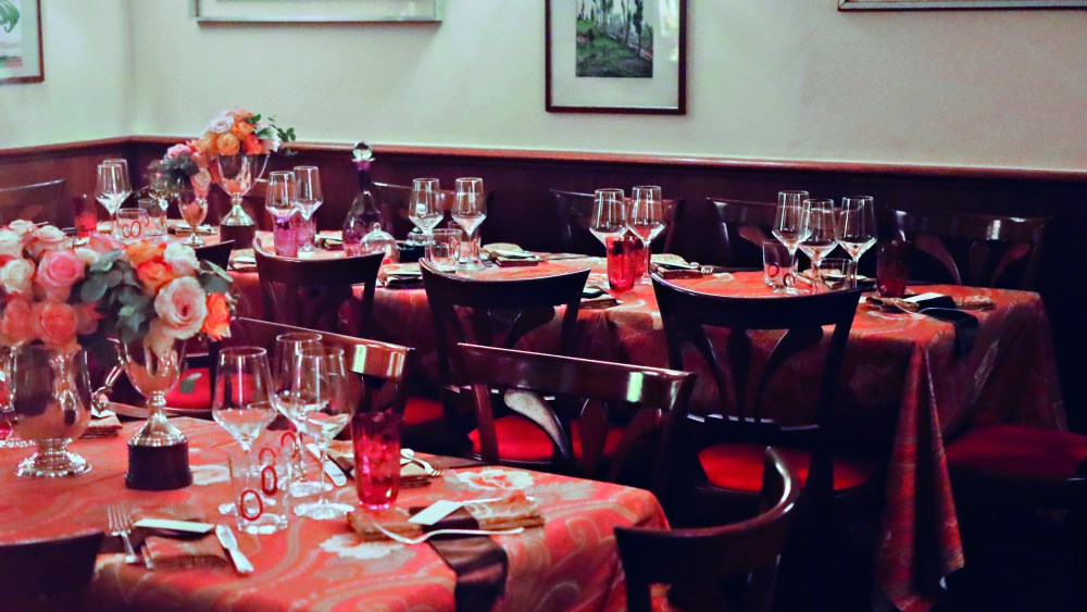 The Etro set up for the Bice restaurant in Milan.