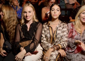 Georgina Rodriguez (R) and guest in the front row
