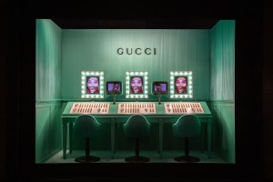 The Gucci windows at Saks.