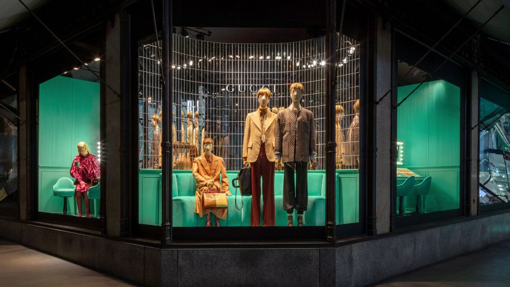 The Gucci windows at Saks.