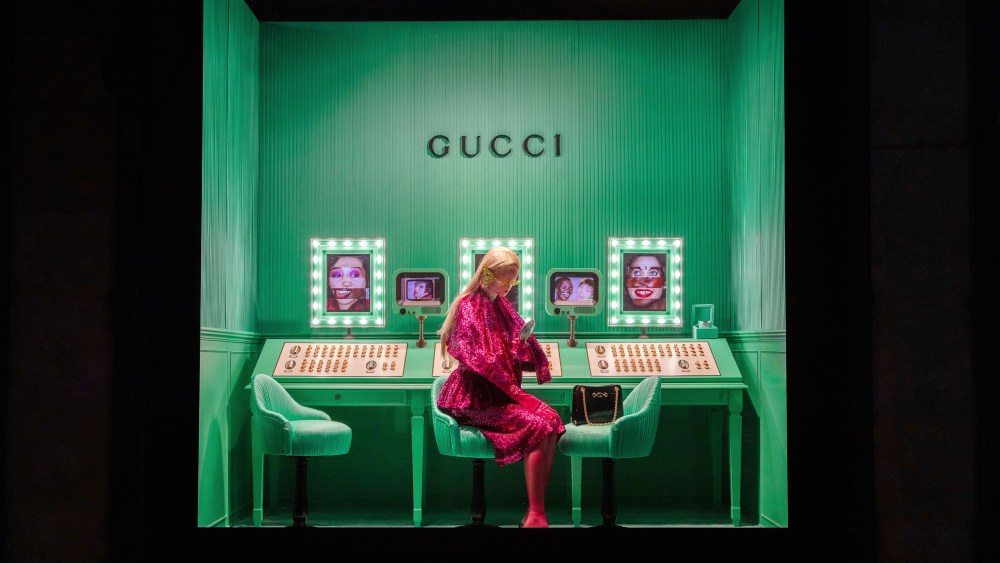 The Gucci windows at Saks.