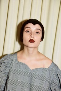 Hair at Vaquera included cropped and choppy wigs mixed with three particular looks: a Òb----y, uptown girl with a high bump in the middle," a "sleezy, gel, wet-down look," and the "Queen of Hearts" style, said hair lead Jawara, who used Dyson hairdryers and products from Mr. Smith. Ñ Alexa Tietjen
