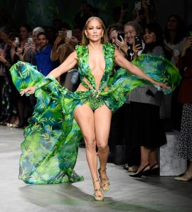 Jennifer Lopez on the catwalk.