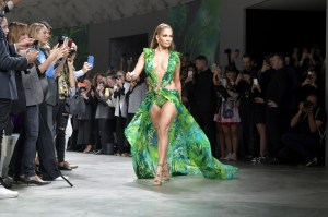 Jennifer Lopez on the catwalk.