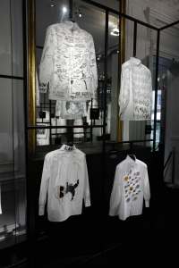 A view of the shirts installation at Karl Lagerfeld's Paris headquarters