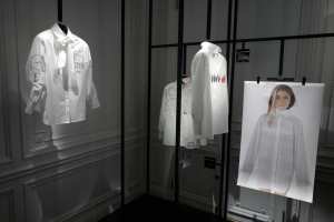 A view of the shirts installation at Karl Lagerfeld's Paris headquarters