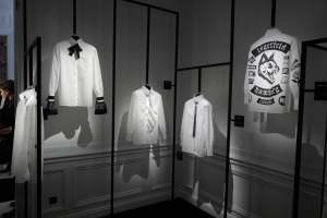 A view of the shirts installation at Karl Lagerfeld's Paris headquarters