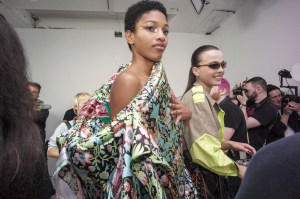 Backstage at Matty Bovan RTW Spring 2020