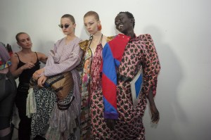 Backstage at Matty Bovan RTW Spring 2020