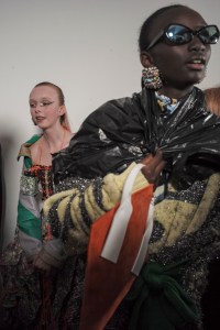 Backstage at Matty Bovan RTW Spring 2020