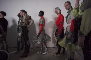 Backstage at Matty Bovan RTW Spring 2020