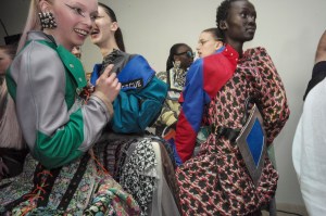 Backstage at Matty Bovan RTW Spring 2020