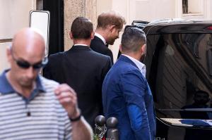 Britain's Prince Harry, Duke of Sussex (C) leaves a hotel to attend the wedding of Misha Nonoo and Michael Hess at the Gianicolo in Rome, Italy, 20 September 2019. The Duke of Sussex and his wife are in Rome to attend the wedding of their friend, designer Misha Nonoo, before leaving for Africa with their son for their first official family trip.
British Royals attend Wedding of Misha Nonoo, Rome, Italy - 20 Sep 2019