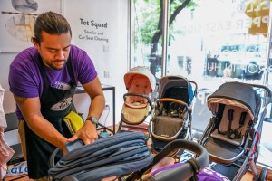 Stroller and baby car seat cleaning services are offered