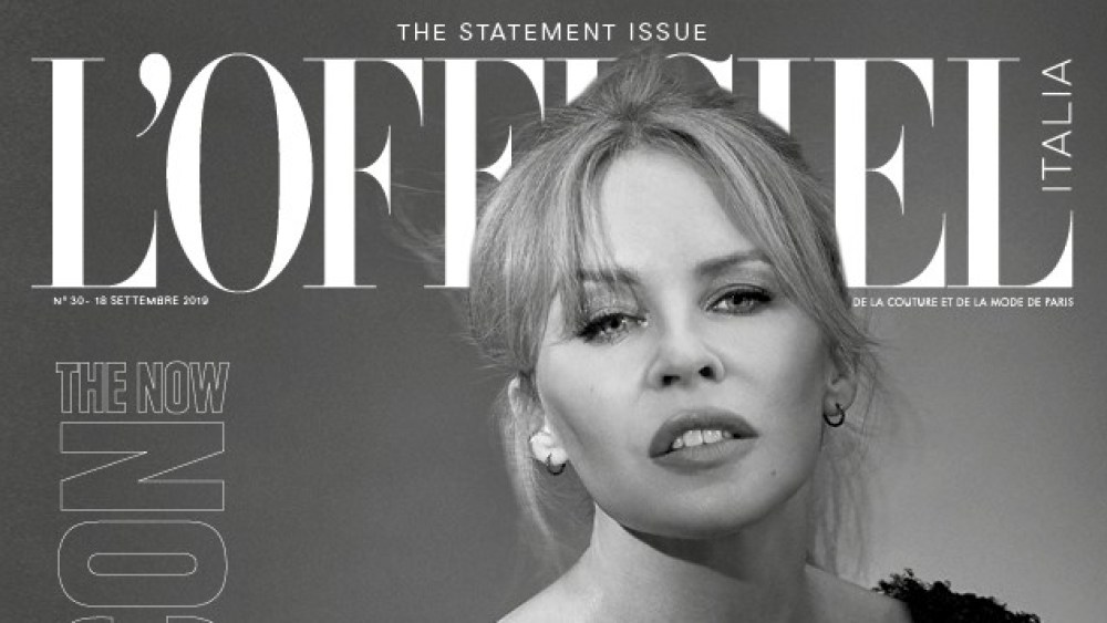 Kylie Minogue on the cover of L'Officiel Italia September issue.