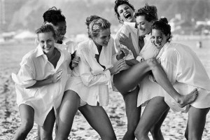 Estelle Lefébure, Karen Alexander, Rachel Williams, Linda Evangelista, Tatjana Patitz & Christy Turlington, Santa Monica, 1988