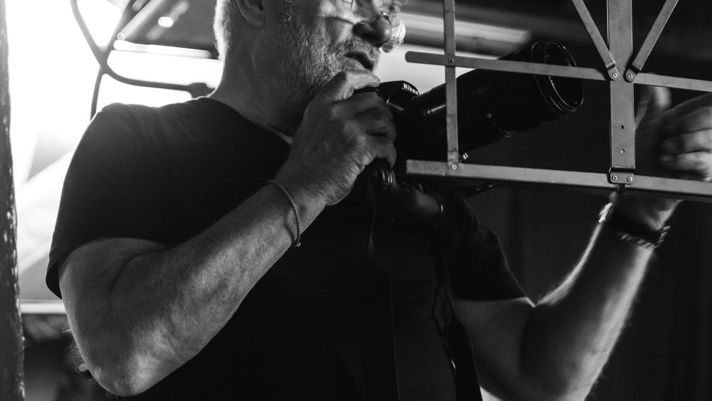 Peter Lindbergh photographed on set in Paris, October 3, 2016