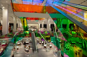 The view to The Vault and the Rem Koolhaas escalator.