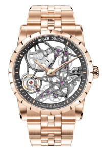 The Vault is selling a Roger Dubuis limited-edition Excalibur 18K rose gold skeleton watch, $86,000