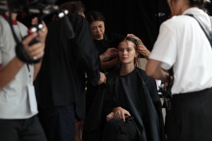 Backstage at Sally LaPointe RTW Spring 2020