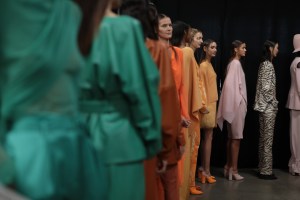 Backstage at Sally LaPointe RTW Spring 2020