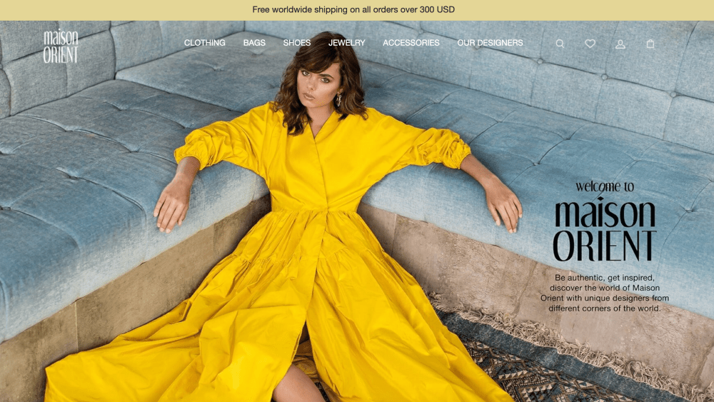 A view of Maison Orient's homepage