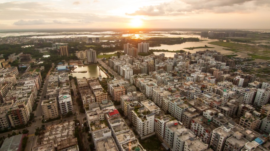 A helicopter shot from Dhaka, Bangladesh