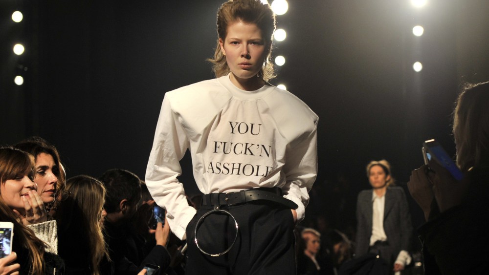 Model on the catwalkVetements show, Autumn Winter 2016, Paris Fashion Week, France - 03 Mar 2016