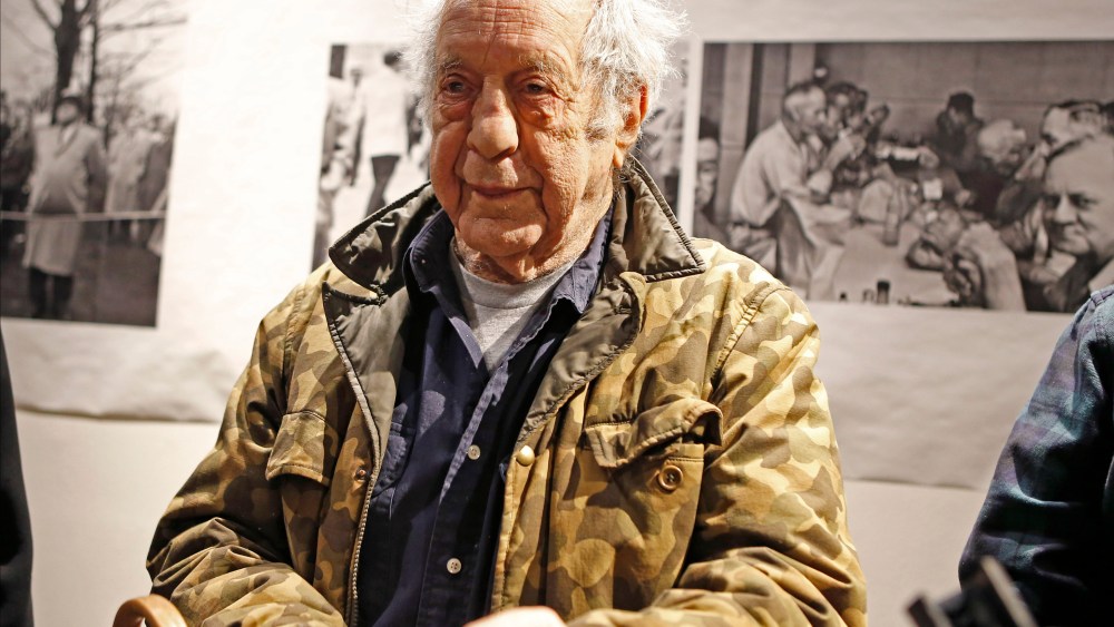 Robert Frank Photographer and filmmaker Robert Frank, 91, pauses in front of several of his photographs at the opening of the exhibition featuring his work, "Robert Frank: Books and Films, 1947-2016," at New York University's Tisch School of the Arts, in New YorkRobert Frank Exhibition, New York, USA