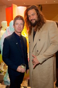 Noel Gallagher and Jason Momoa at the Louis Vuitton New Bond Street opening
