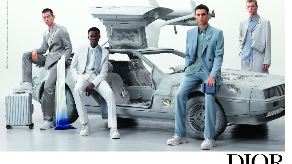 The Dior men's ad campaign featuring a sculpture by Daniel Arsham.