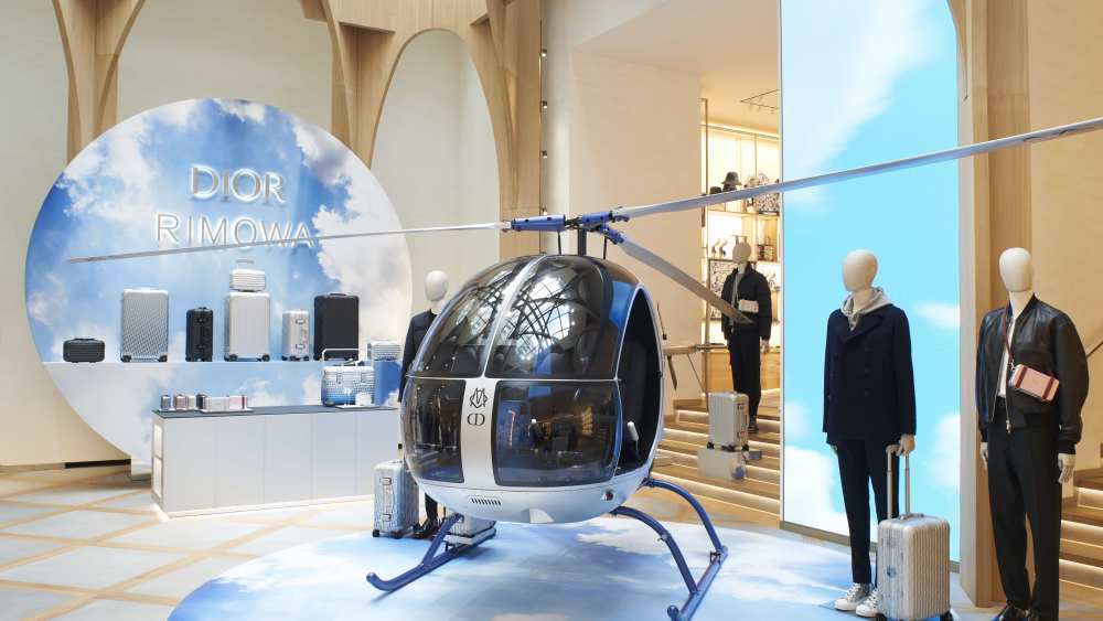 Dior Rimowa helicopter