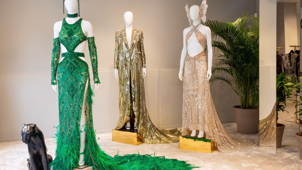 The Met Gala dresses on display at the Dundas Sloane Street pop-up