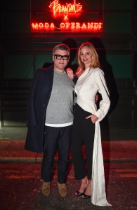Brandon Maxwell and Lauren Santo Domingo attend the Moda Operandi x Brandon Maxwell party