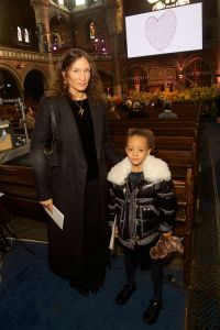 Lulu Kennedy and daughter Rainbow Kennedy at the memorial service for Joe Casely-Hayford