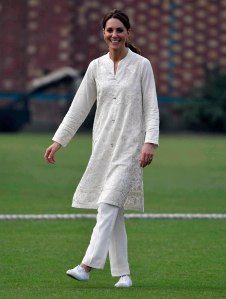 Britain's Catherine, Duchess of Cambridge plays cricket during a visit to the National Cricket Academy in Lahore, Pakistan, 17 October 2019. The royal couple is on an official five-day visit to Pakistan.Duke and Duchess of Cambridge visit the North of Pakistan, Lahore - 17 Oct 2019