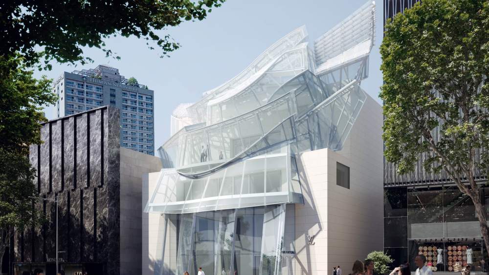 A rendering of the new Louis Vuitton Maison in Seoul.