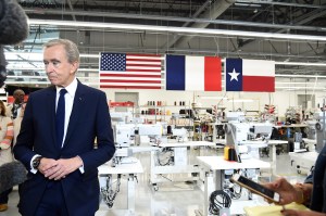 Bernard Arnault at the Louis Vuitton Factory in Texas.