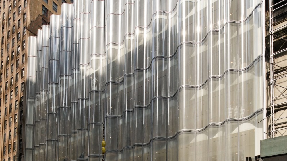 NordstromÕs undulating glass facade on 57th Street.