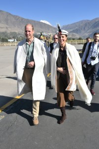 Prince William and Catherine Duchess of Cambridge are welcomed to a valley where isolated communities have suffered from severe flash flooding in recent years as a result of nearby glaciers melting on October 16, 2019 in Chitral, Pakistan.
Prince William and Catherine Duchess of Cambridge visit to Pakistan - 16 Oct 2019