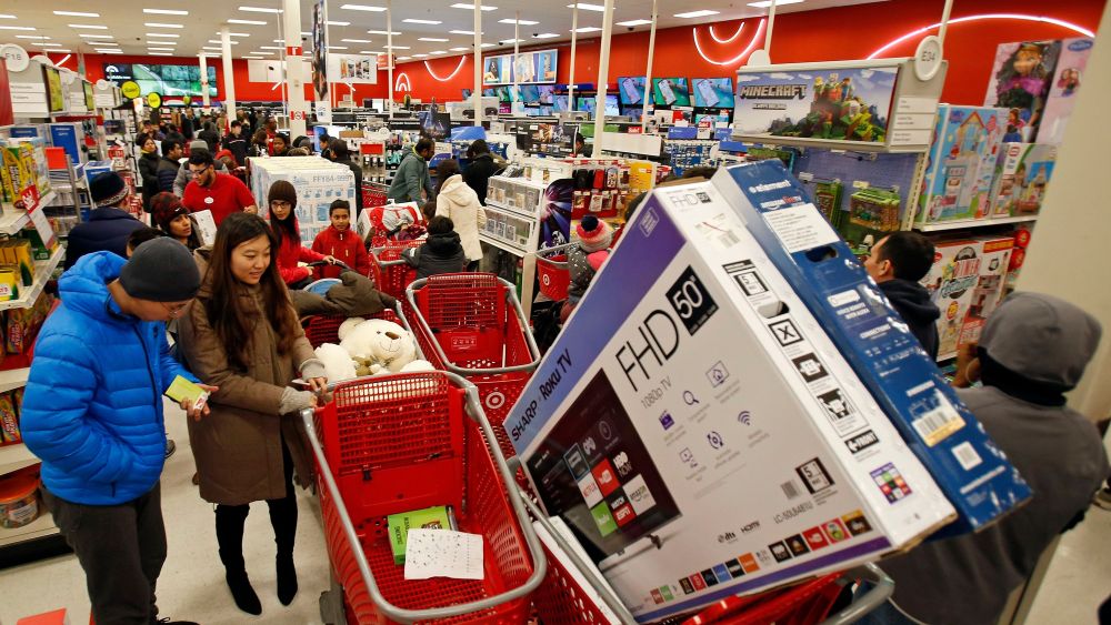 On Black Friday, Target offers its lowest prices of the season on items like TVs and electronics as shoppers shop, in Jersey City, N.JTarget Black Friday, Jersey City, USA - 23 Nov 2017