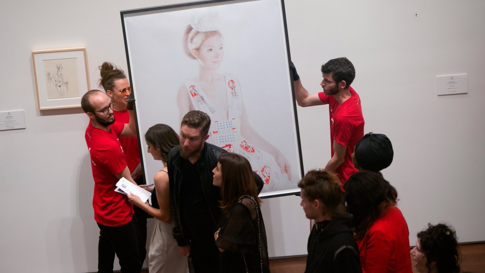 Atmosphere at the Take Home A Nude Auction at the New York Academy of Art.