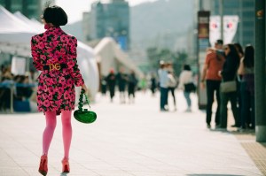 A street style look from Seoul Fashion Week Spring 2020.