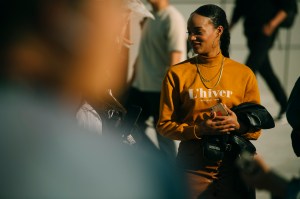 A street style look from Seoul Fashion Week Spring 2020.