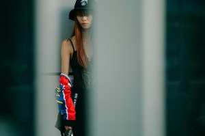 A street style look from Seoul Fashion Week Spring 2020.